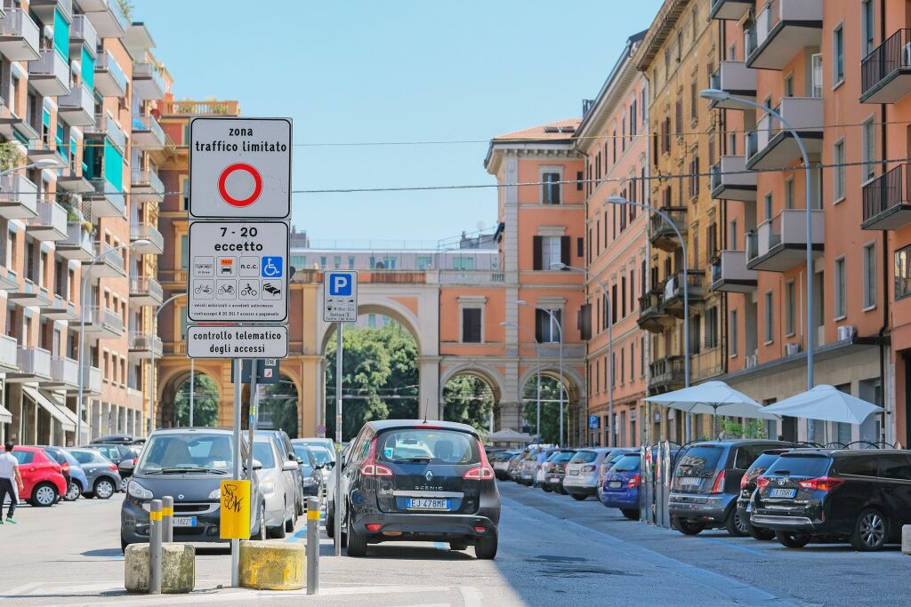 Bologna, Italy - May, 28, 2017: car parking in Bologna, Italy